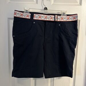 Cabela's Women's‎ Ultimate Outdoor Shorts Oxford With Belt - Size 10 Navy